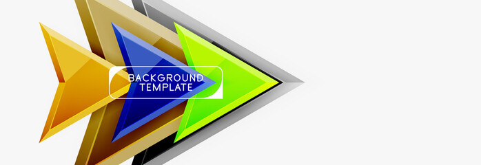 Fototapeta premium Arrows and triangles geometric design template for banner, background or logo