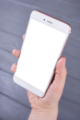 hand holding smartphone