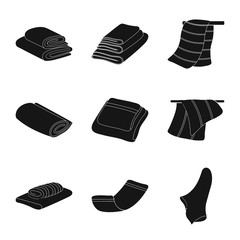 Vector illustration of textile and household icon. Collection of textile and beach stock symbol for web.
