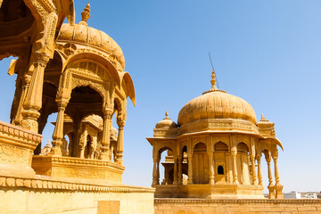 Architecture of Vyas Chhatri in Jaisalmer fort, Rajasthan, India.