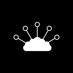 Cloud computing sign.black background - cloud with thin line