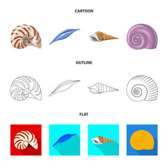 Fototapeta premium Isolated object of animal and decoration icon. Set of animal and ocean stock vector illustration.