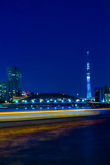 night timelapse at Sumida river in Tokyo