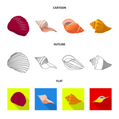 Isolated object of animal and decoration icon. Collection of animal and ocean vector icon for stock.