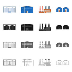 Fototapeta premium Isolated object of production and structure logo. Collection of production and technology vector icon for stock.