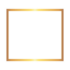 Golden square frame on the white background. Perfect design for headline, logo and sale banner.