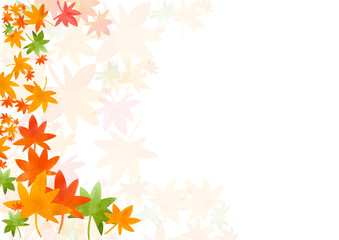 紅葉　水彩イラスト