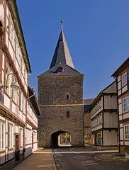 Fototapeta na wymiar In der Altstadt von Goslar im Harz in Niedersachsen, Deutschland 