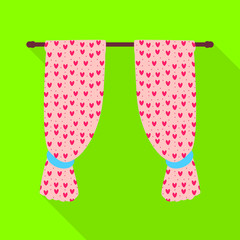 Vector illustration of curtain and window sign. Set of curtain and textile vector icon for stock.