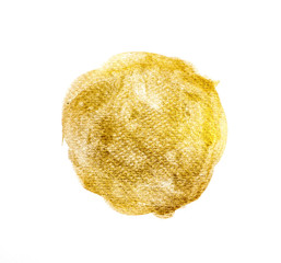 Circle shape design elements. gold watercolor, Abstract illustration on a white background