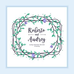 Floral Wedding Frame with unique ornament decoration