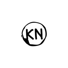 K N KN Initial logo template vector
