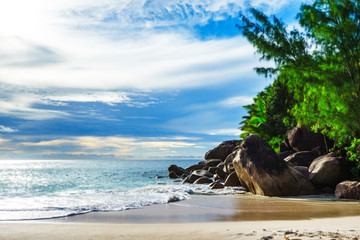 sunny day on paradise beach anse georgette,praslin seychelles 1