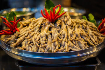 boiled chicken feet
