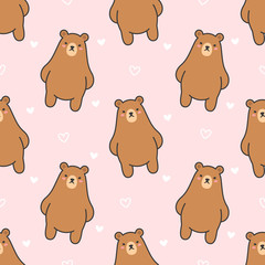 Cute bear Seamless Pattern Background