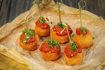 rice balls with sauce