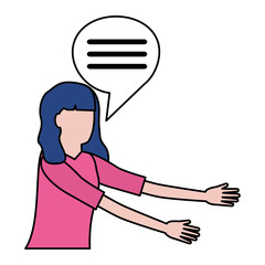 woman portrait speech bubble
