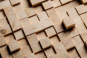 Background made of wooden cubes