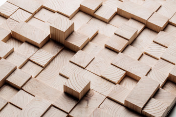 Background made of wooden cubes