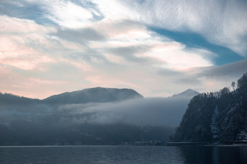 View of Lake Lucerne (Switzerland) at sunrise