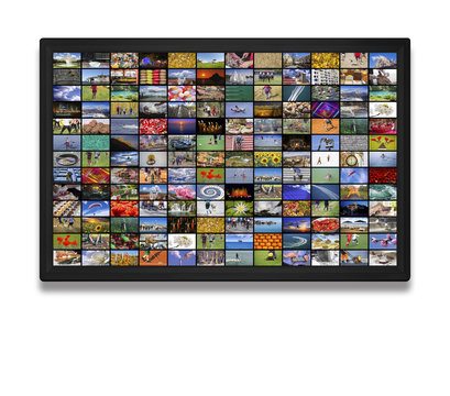 LCD TV panels as Video wall with colorful images