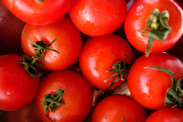 Background of red tomato. Pattern