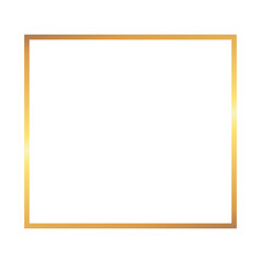 Obraz premium Golden thin square frame on the white background. Perfect design for headline, logo and sale banner.