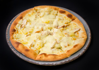 pizza with cheese and olives