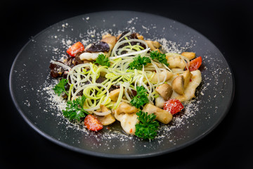 stir fried vegetables in a pan