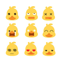Duck face emotion set