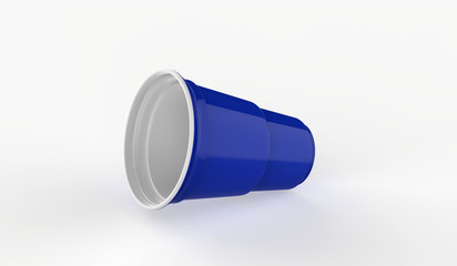 plastic party cups set, isolated on white background. 3d illustration
