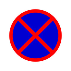 Fototapeta premium No parking road. Clearway sign on white background. Traffic regulatory warning stop symbol. Vector illustration. 