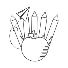 apple color pencils school supplies