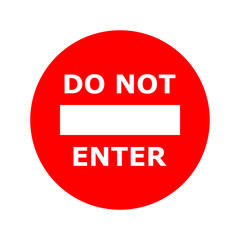 Do not enter signs on white background. Traffic regulatory warning stop symbol. Vector illustration. 