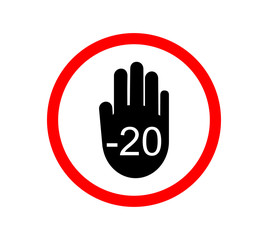 Obraz premium Under 20 years prohibition sign. adults only. Number twenty in red crossed circle. symbols isolated on white background vector illustration.