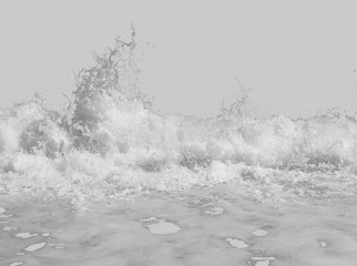 white sea foam from the surf, isolated on a white background