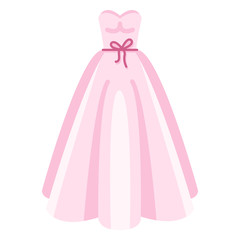 Vector Color Flat Wedding Dress Icon
