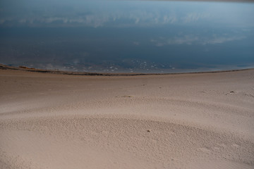 Sand beach. curved coastline