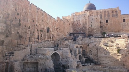 Jerusalem old city fortress wall in Israel