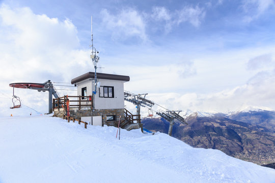 Ski resort Pila in Aosta Valley, Italy