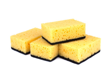 Kitchen sponges isolated on a white background