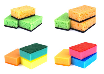 Kitchen sponges isolated on a white background