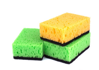 Kitchen sponges isolated on a white background