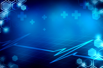 graph and health on blue abstract background, the blue color and blur abstract background