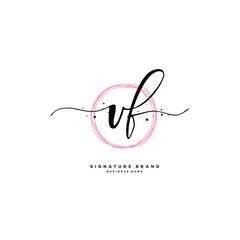 V F VF Initial letter handwriting and  signature logo.