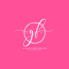 G F GF Initial letter handwriting and  signature logo.