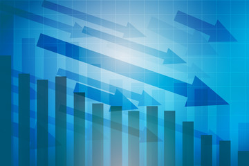 Fototapeta premium Blue Abstract background, graph investment data, the money investment background abstract