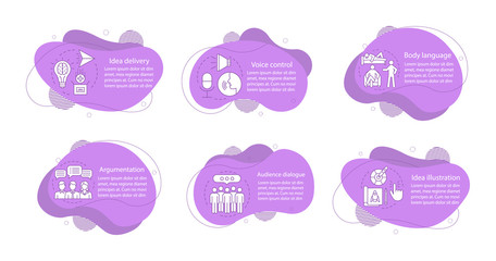 Public speaking skills concept illustrations