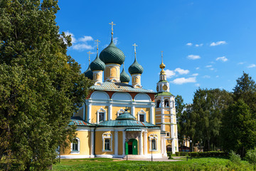 Fototapeta na wymiar The Transfiguration Cathedral of the Kremlin in Uglich, Russia.
