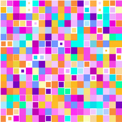Fototapeta premium Mosaic of a bright colorful squares on a white background